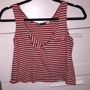 Striped snap-button tank